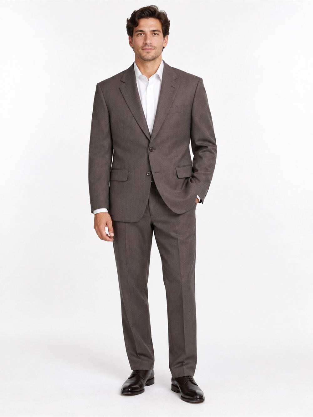 Lauren Ralph Lauren Men’s 40R Brown Wool Blend 2 Piece Suit 32/32 Pleated Pants